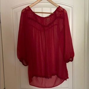 Sheer maroon top